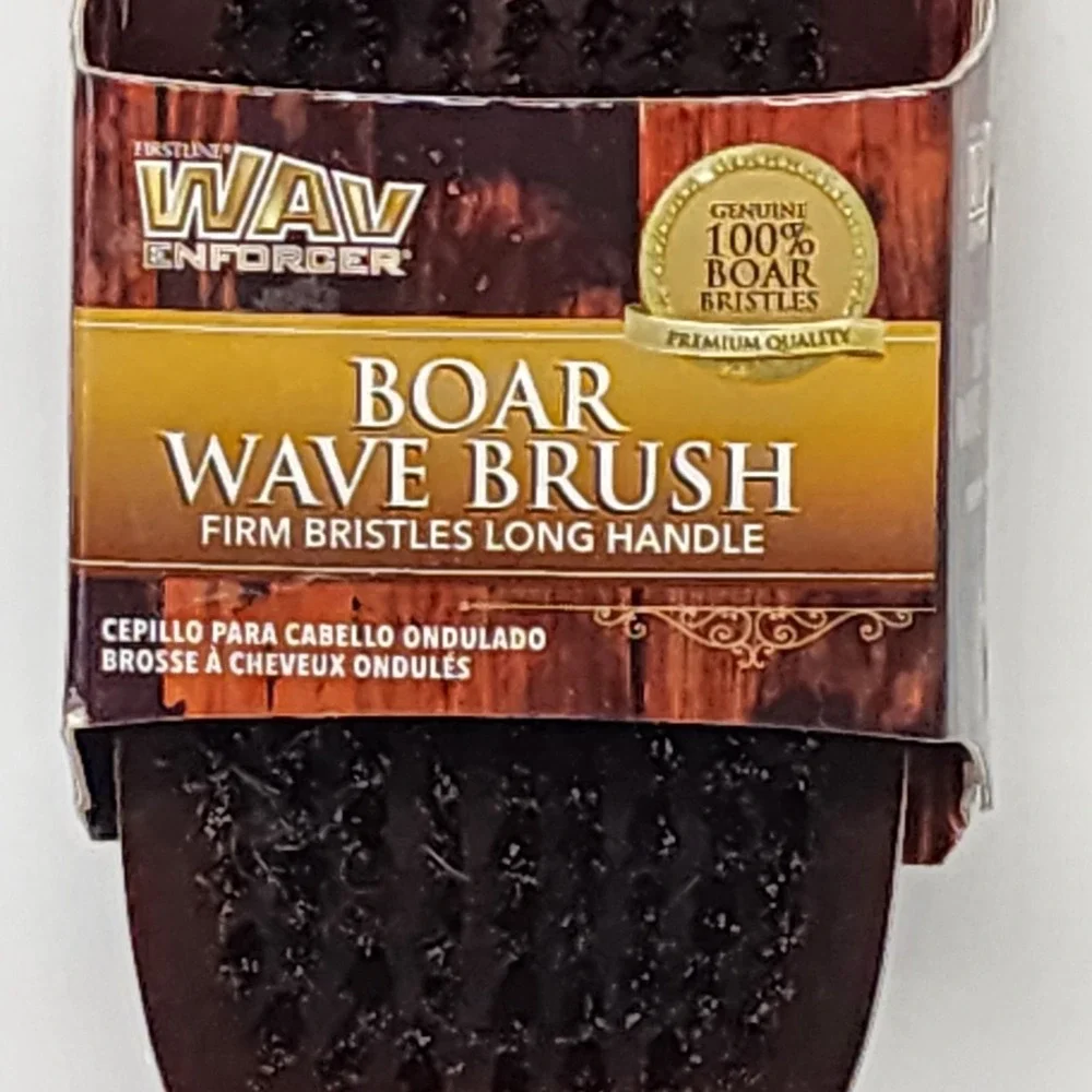 WAV ENFORCER #552 Boar Wave Brush Firm Bristle Long Handle Grooming Hair 100%